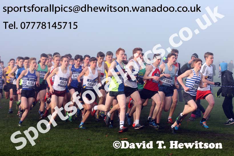 Mens under-17s, European Cross Country Trials, Sefton Park, Liverpool. Photo: David T. Hewitson/Sports for All Pics